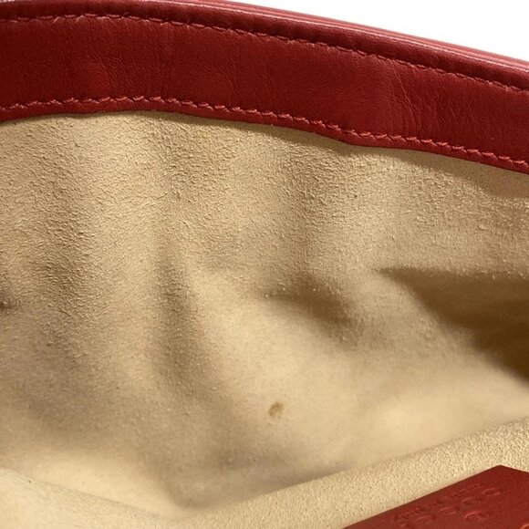 Auth GUCCI GG Marmont Quilting Small Shoulder Bag 443497 Red Leather - Picture 15 of 16